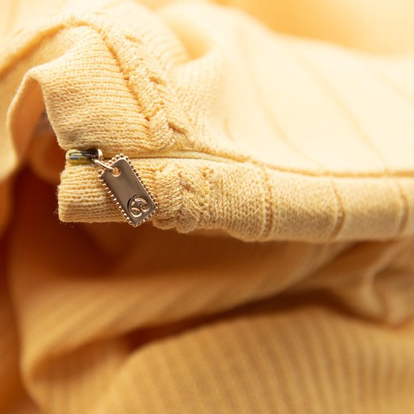 Vintage St. John Marie Gray Sweater Santana Knit Mock Neck Yellow Size Small - Picture 4 of 7